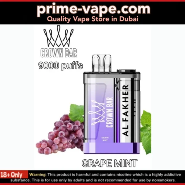 Al Fakher Grape Mint Crystal 9000 Puffs Disposable Vape- Dubai