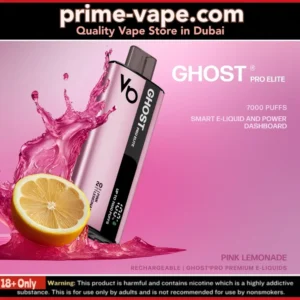 Ghost Pro Pink Lemonade Elite 7000 Puffs Disposable Vape- Dubai