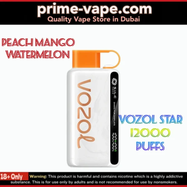 Vozol Peach Mango Watermelon 12000 Puffs Disposable Vape Kit