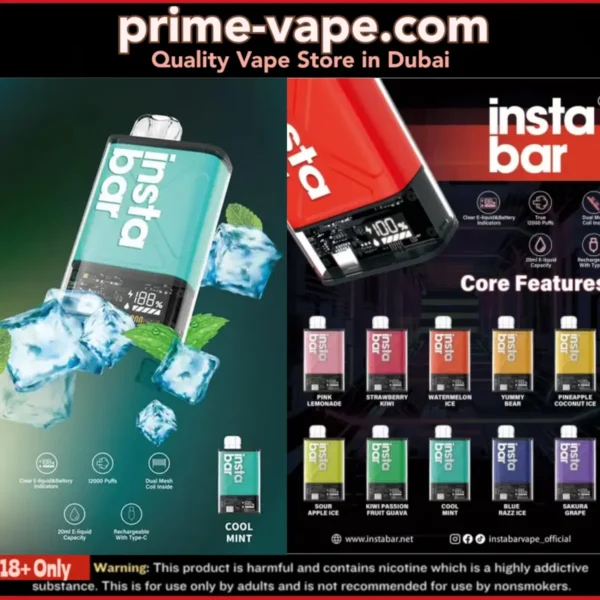 Insta Bar 12000 Puffs Disposable Vape in Dubai- Buy Instabar Ultra