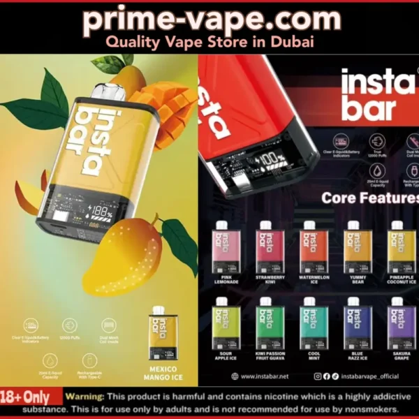 Insta Bar 12000 Puffs Disposable Vape in Dubai- Buy Instabar Ultra