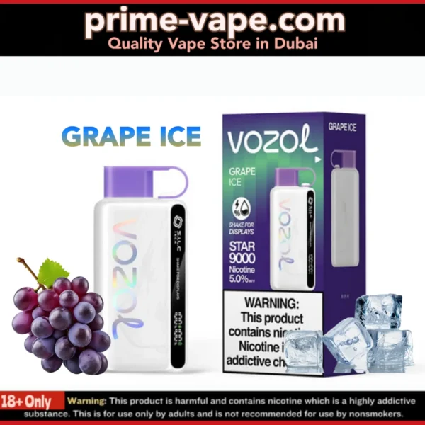 Vozol Star Grape Ice 12000 Puffs Disposable Vape 50mg / 5%