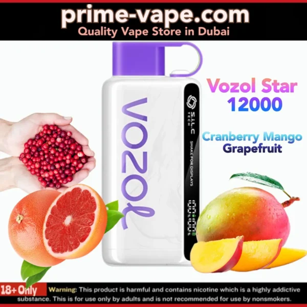 Vozol Cranberry Mango Grapefruit 12000 Puffs Disposable vape kit