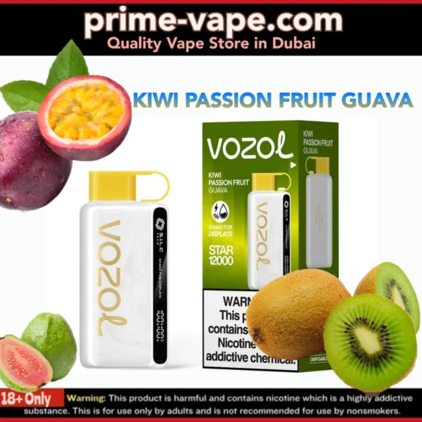 Kiwi Passion Fruit Guava Vozol Star 12000 Puffs Disposable Vape