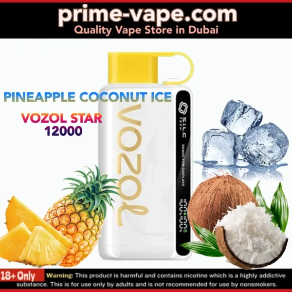 Vozol Star Pineapple Coconut Ice 12000 Puffs Disposable Vape