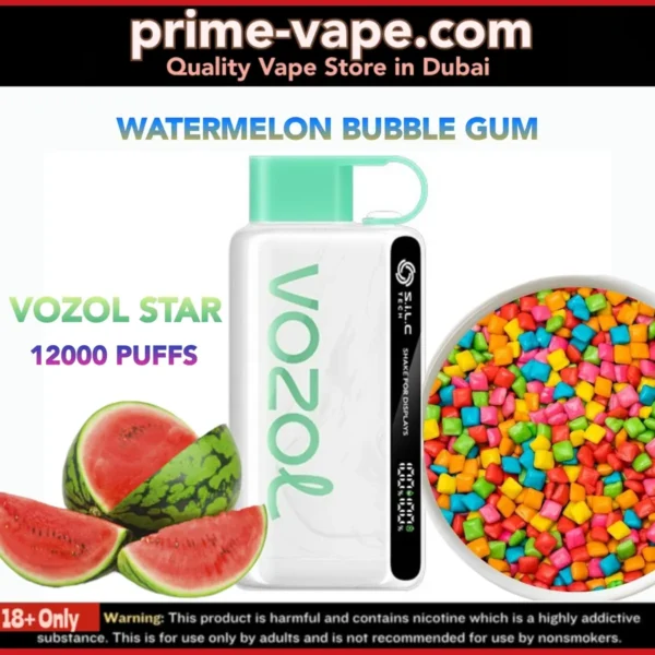Vozol Watermelon Bubble Gum 12000 Puffs Disposable Vape- Buy