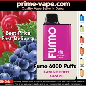 Fumo King Cranberry Grape 6000 Puffs Disposable Vape- FUMMO