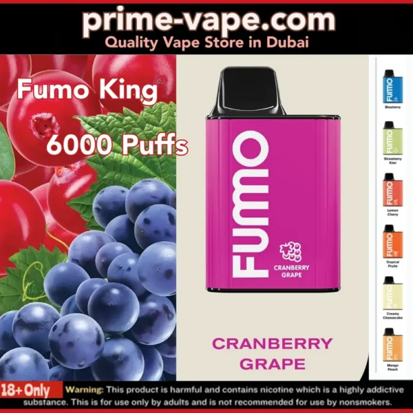 Fumo King Cranberry Grape 6000 Puffs Disposable Vape- FUMMO