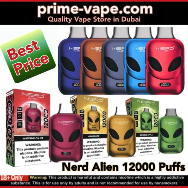 Nerd Alien 12000 Puffs Disposable Vape in Dubai UAE- 20mg / 2%