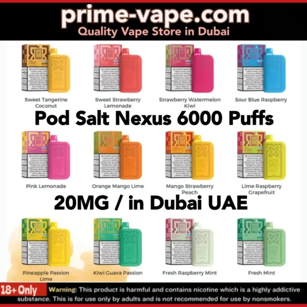 Best Pod Salt Nexus 6000 Puffs Disposable Vape in Dubai UAE