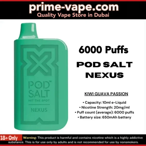 Best Pod Salt Nexus 6000 Puffs Disposable Vape in Dubai UAE