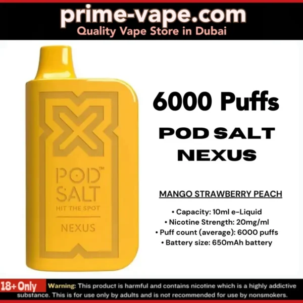 Best Pod Salt Nexus 6000 Puffs Disposable Vape in Dubai UAE