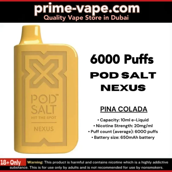 Best Pod Salt Nexus 6000 Puffs Disposable Vape in Dubai UAE