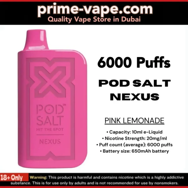 Best Pod Salt Nexus 6000 Puffs Disposable Vape in Dubai UAE