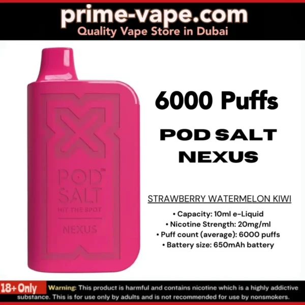 Best Pod Salt Nexus 6000 Puffs Disposable Vape in Dubai UAE