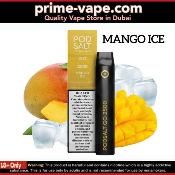 Pod Salt Go Mango Ice 2500 Puffs Disposable Vape in Dubai UAE