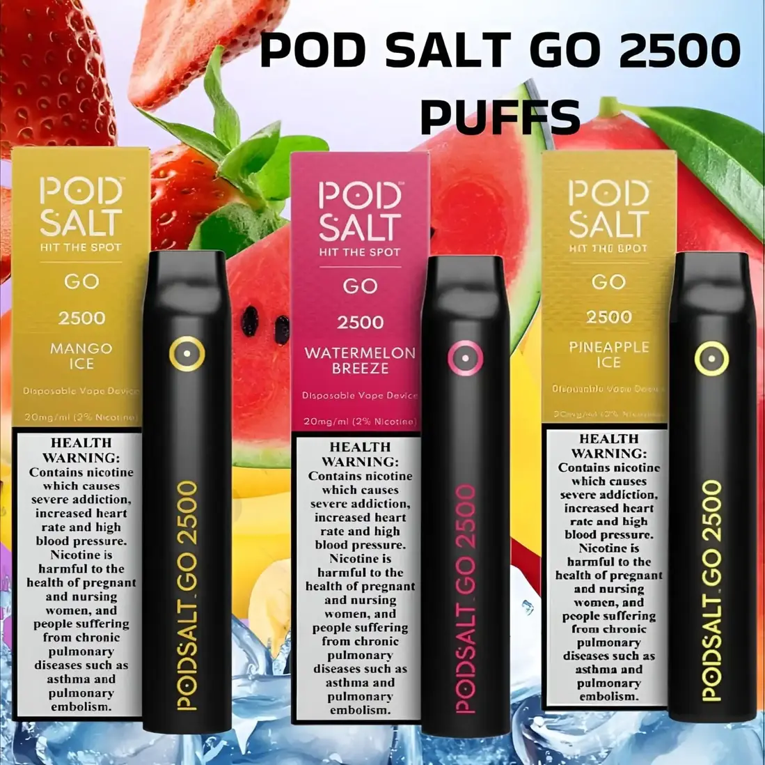 Pod Salt 2500 Puffs Disposable Vape Dubai UAE | GO 2% 20MG