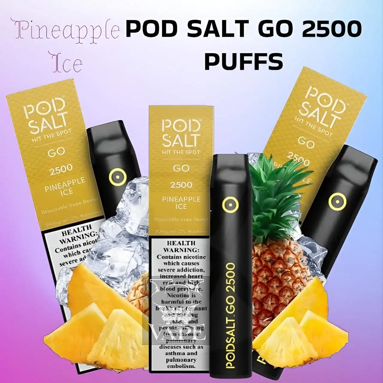 Pod Salt Go Pineapple Ice 2500 Puffs Disposable Vape - Dubai