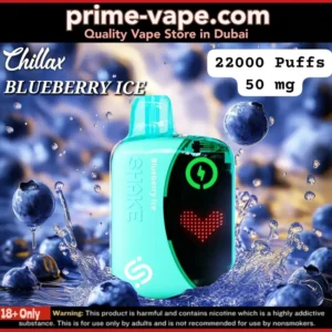 Chillax Shake Blueberry Ice 22000 puffs disposable vape- Dubai