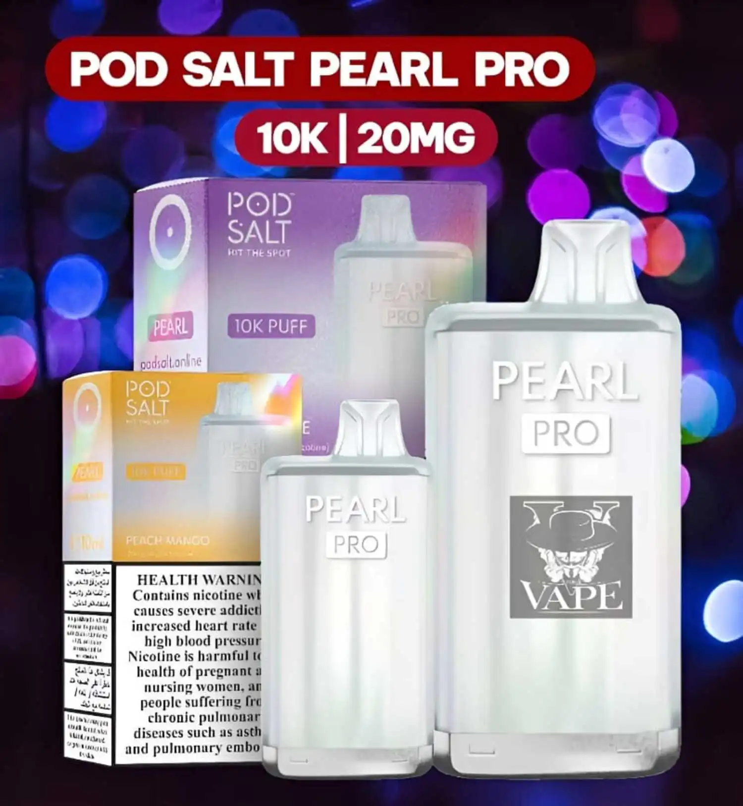 Pod Salt Pearl Pro 10000 Puffs Disposable Vape in Dubai UAE