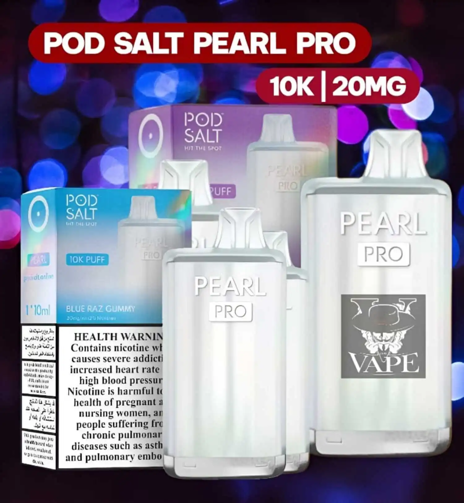 Pod Salt Pearl Pro 10000 Puffs Disposable Vape in Dubai UAE
