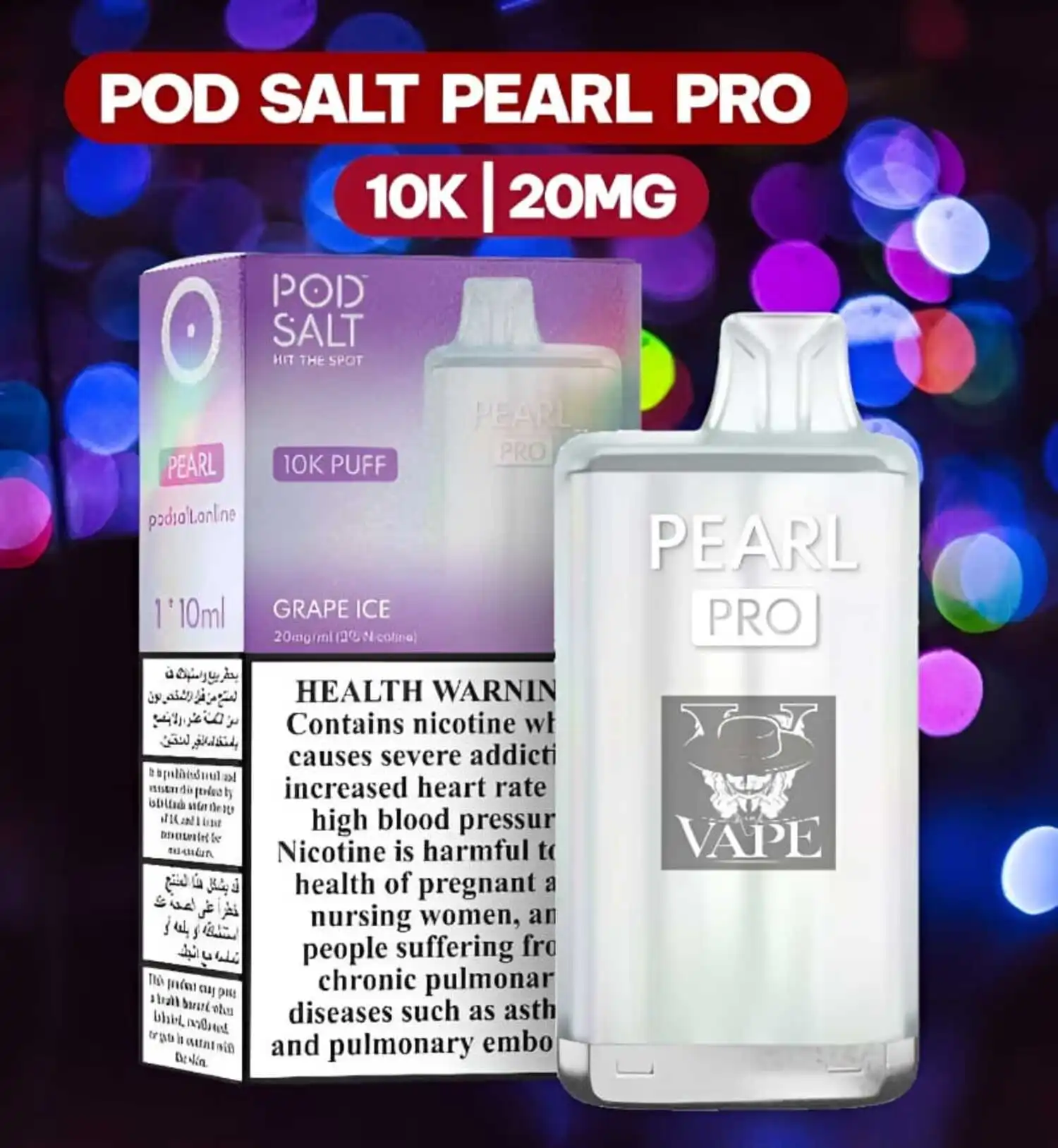 Pod Salt Pearl Pro 10000 Puffs Disposable Vape in Dubai UAE