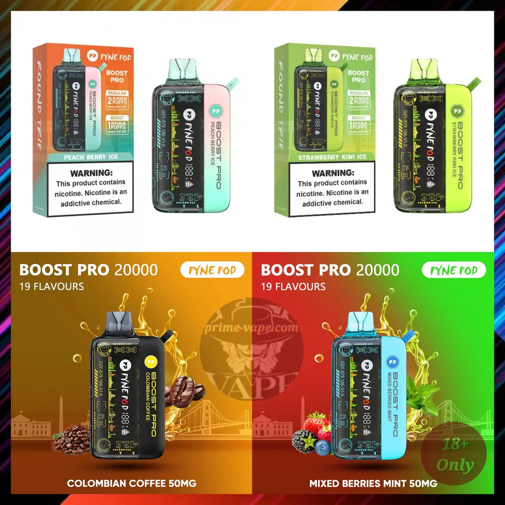 Pyne Pod Boost Pro 20000 Puffs Disposable Vape in Dubai UAE