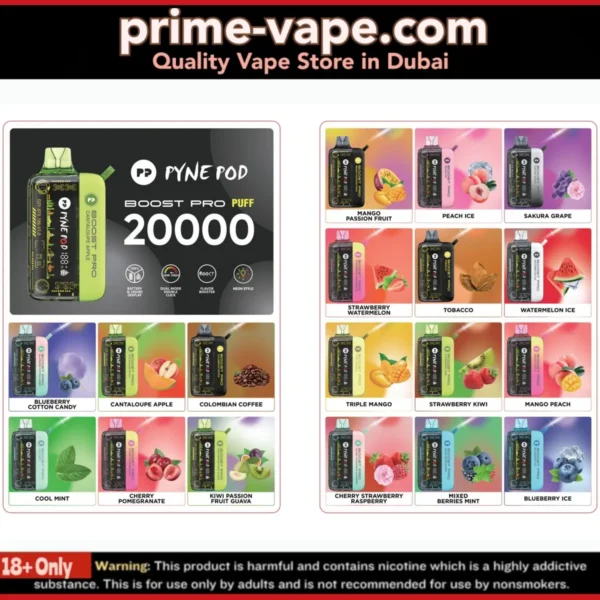 Pyne Pod Boost Pro 20000 Puffs Disposable Vape in Dubai UAE