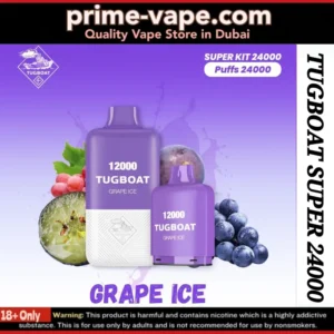 Tugboat Super Grape Ice 24000 Puffs Disposable Vape- UAE