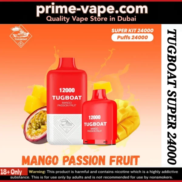 Tugboat Super Mango Passion Fruit 24000 Puffs Disposable Vape