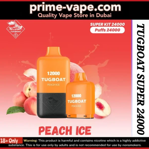 Tugboat Super Peach Ice 24000 Puffs Disposable Vape Dubai