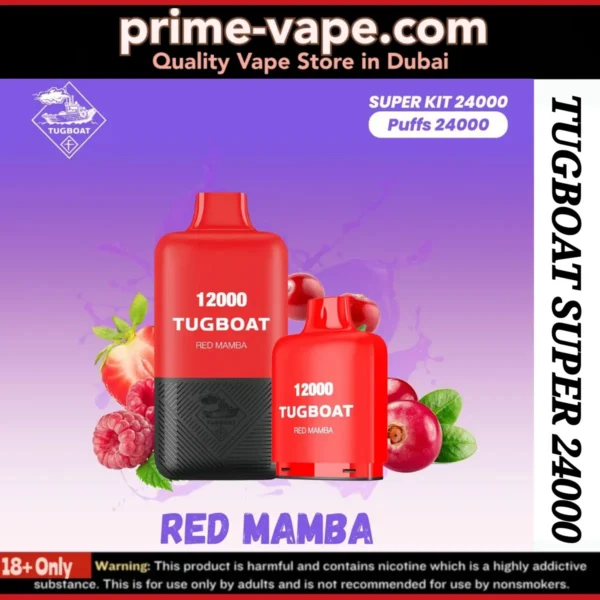 Tugboat Super Red Mamba 24000 Puffs Disposable Vape- Dubai