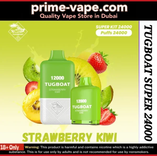 Tugboat Super Strawberry Kiwi 24000 Puffs Disposable Vape- 5%