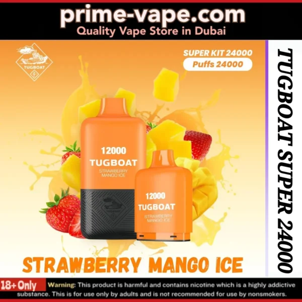 Tugboat Super Strawberry Mango Ice 24000 Puffs Disposable Vape