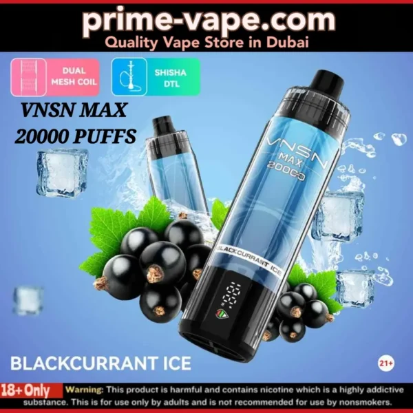 VNSN Max Blackcurrant Ice 20000 Puffs Shisha Disposable Vape