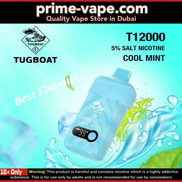 Tugboat Cool Mint T12000 Puffs 50MG Disposable Vape- Dubai