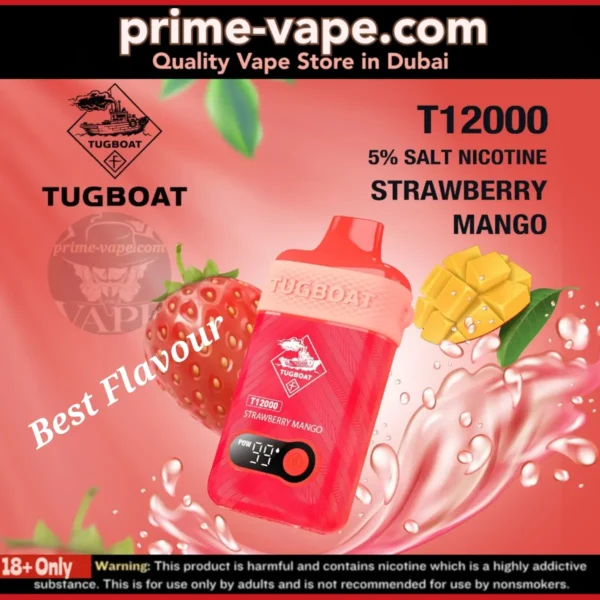 Tugboat Strawberry Mango T12000 Puffs Disposable Vape- Dubai