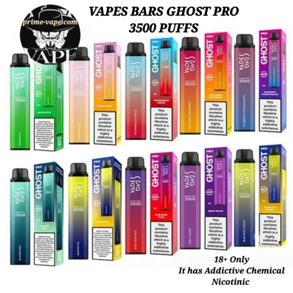 Ghost Pro 3500 Puffs Vapes Bars Disposable Vape- Dubai UAE