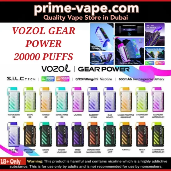 Vozol Gear Power 20000 Puffs Disposable Vape in Dubai UAE