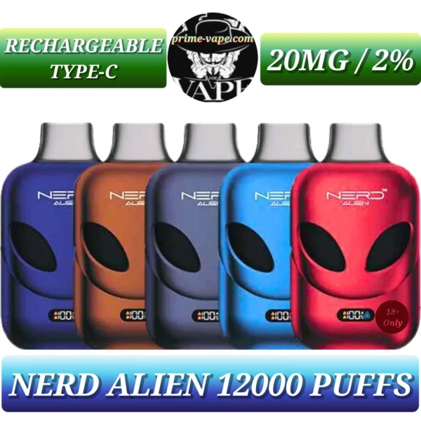 Nerd Alien 12000 Puffs Disposable Vape in Dubai UAE- 20mg / 2%