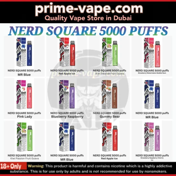 Nerd Square 5000 Puffs Disposable Vape Available in Dubai- Best