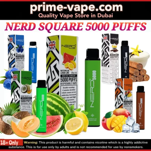 Nerd Square 5000 Puffs Disposable Vape Available in Dubai- Best