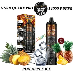 VNSN Pineapple Ice 14000 Puffs 5% Quake Pro Disposable Vape