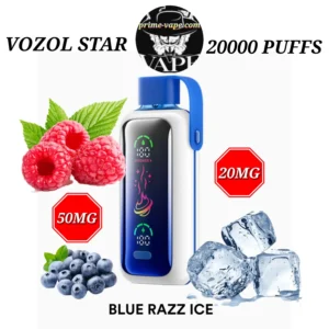 VOZOL Star Blue Razz Ice 20000 Puffs Disposable Vape 20/50MG