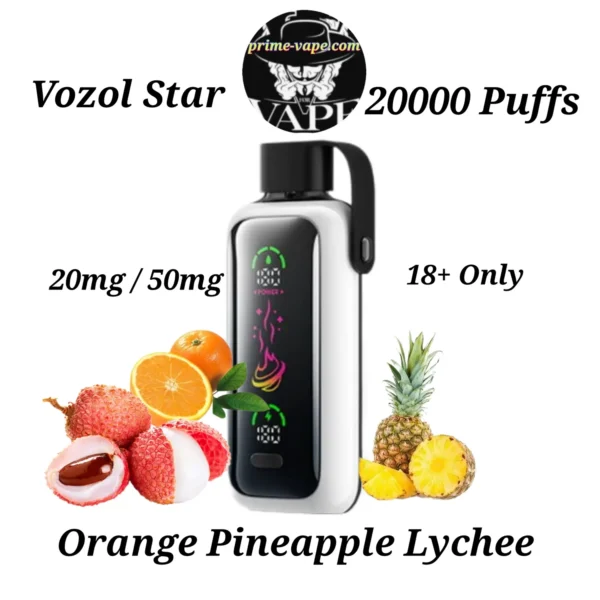 VOZOL Star Orange Pineapple Lychee 20000 Puffs 20mg 50mg