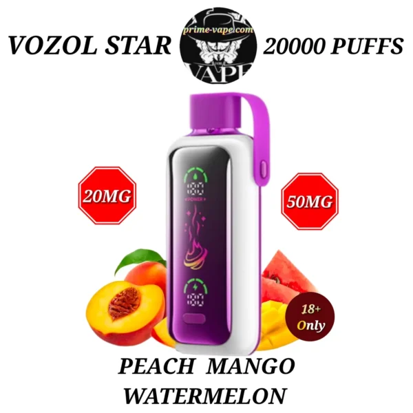 VOZOL Star Peach Mango Watermelon 20000 Puffs 50MG 20MG