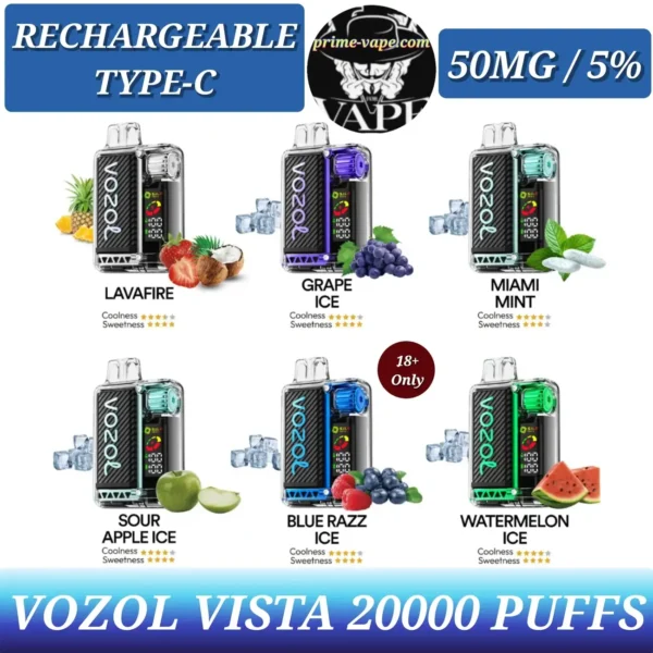 Vozol Vista 20000 Puffs Disposable Vape 50MG in Dubai UAE