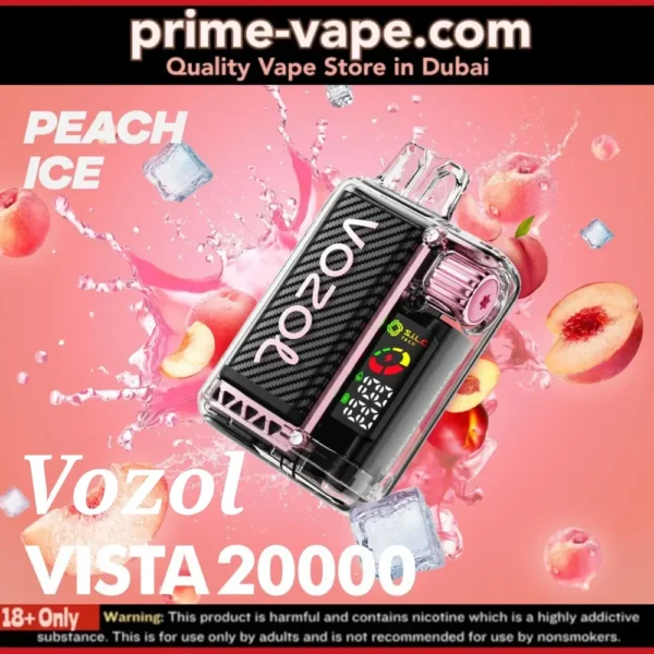 VOZOL Vista Peach Ice 20000 Puffs Disposable Vape 50mg- UAE