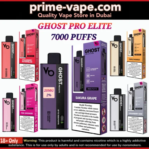 Ghost Pro Elite 7000 Puffs Disposable Vape | Vapes Bars- Dubai