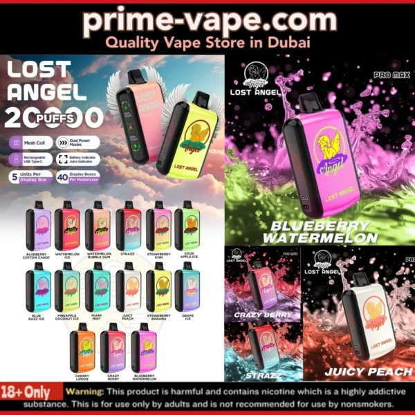 Lost Angel Pro Max 20000 Puffs Disposable Vape 20k 50MG Dubai